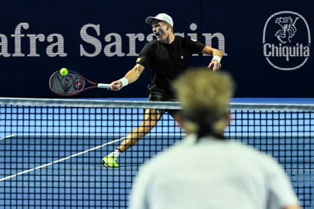 22nd October 2025; St. Jakobshalle, Basel, Switzerland; 2025 ATP, Tennis Herren Swiss Indoor Tennis Day 4; Jenson Brooksby (USA) in action during the match against Alejandro Davidovich Fokina (ESP) in the second round  DavidxEmm
