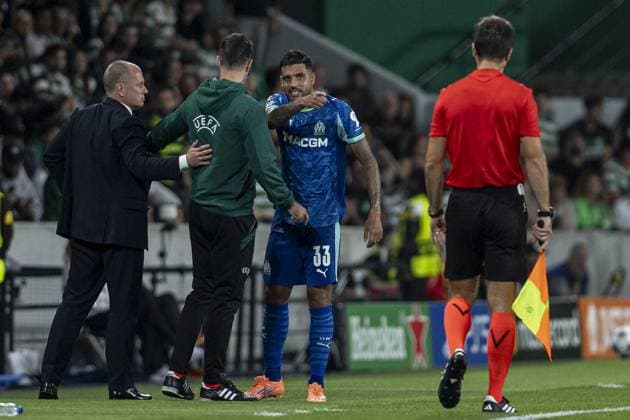 Emerson Palmiere reacts after red card during the UEFA Champions League match between Sporting CP vs Olympique de Marseille at Estadio Jose Alvalade on October 22nd,2025 (Photo by Joao Bravo Sports Press Photo) Copyright: xJoaoxBravox Sportspressphoto_SPR46404