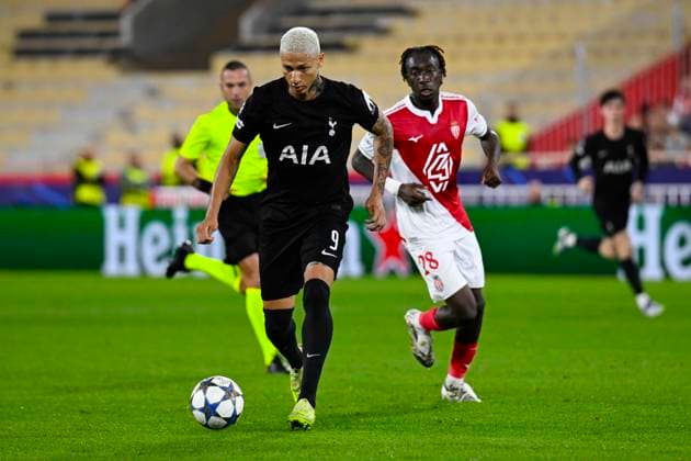 FOOTBALL : AS Monaco VS Tottenham Hotspur FC - UEFA Champions League - 22 10 2025 Richarlison (TOT) - Champions League match between AS Monaco and Tottenham Hotspur FC on October 22, 2025 at the Louis II Stadium in Monaco. MonacoMonaco  Copyright: xWilliamxCannarellax