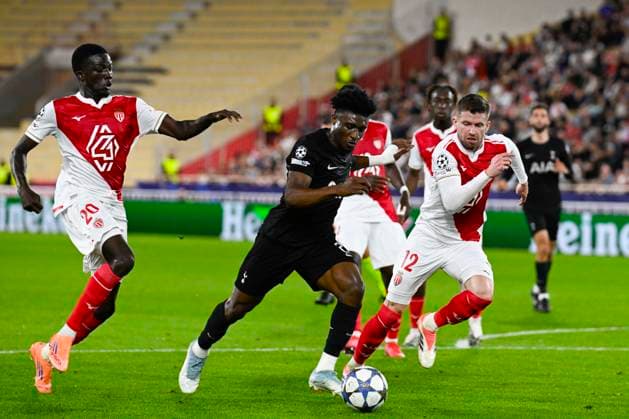 FOOTBALL : AS Monaco VS Tottenham Hotspur FC - UEFA Champions League - 22 10 2025 Mohammed Kudus (TOT) - Champions League match between AS Monaco and Tottenham Hotspur FC on October 22, 2025 at the Louis II Stadium in Monaco. MonacoMonaco  Copyright: xWilliamxCannarellax