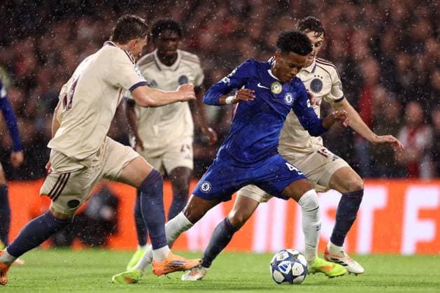 Chelsea gegen Ajax 22. Oktober 2025, London UEFA Champions League League-Etappe Chelsea gegen Ajax Estevao Willian von Chelsea Foto Jacques Feeney Abseits London UK  Copyright: xJacquesxFeeneyx xOffsidexOffside