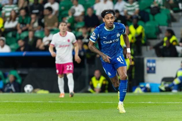 October 22, 2025, Lisbon, Lisbon, Portugal: Marseille forward from Gabon PIERRE AUBAMEYANG (97) in action during the game for the Matchday 3 of Group Phase for the UEFA Champions League between Sporting and Marseille at Estadio Jose de Alvalade Lisbon Portugal - ZUMAs359 20251022_zsp_s359_018 Copyright: xAlexandrexdexSousax