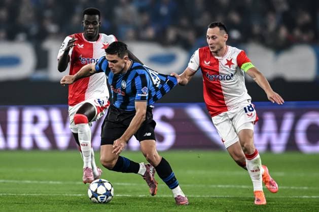 Db Bergamo 22 09 2025 - Champions League Atalanta-Slavia Praga foto Daniele Buffa Image nella foto: Nikola Krstovic-Jan Boril-Youssoupha Mbodji 