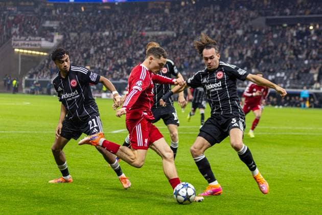 Football - UEFA Champions League - League Phase - Eintracht Frankfurt v Liverpool FC FRANKFURT, GERMANY - Wednesday, October 22, 2025: Liverpool s Florian Wirtz during the UEFA Champions League match between Eintracht Frankfurt and Liverpool FC at the Waldstadion. (Photo by David Rawcliffe Propaganda) FRANKFURT Waldstadion HESSE GERMANY  Copyright: xDavidxRawcliffex P2025-10-22-Frankfurt_Liverpool-74