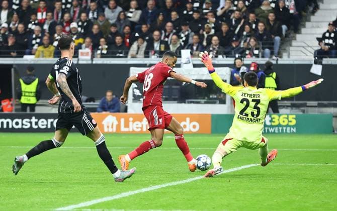Cody Gakpo of Liverpool scores his sides fourth goal Eintracht Frankfurt v Liverpool, UEFA Champions League, Group Stage, Football, Deutsche Bank Park, Frankfurt, Germany - 22 Oct 2025Frankfurt Deutsche Bank Park Germany EDITORIAL USE ONLY No use with unauthorised audio, video, data, fixture lists, club league logos or live services. Online in-match use limited to 120 images, no video emulation. No use in betting, games or single club league player publications. Copyright: xMichaelxZemanek Shutterstockx 15558828at