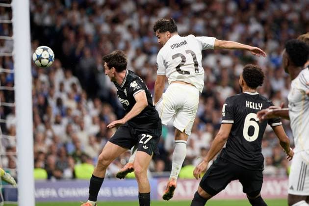 Brahim Diaz of Real Madrid CF Real Madrid v Juventus, UEFA Champions League, Football, Estadio Santiago Bernabeu, Madrid, Spain - 22 Oct 2025Madrid Estadio Santiago Bernabu Spain EDITORIAL USE ONLY No use with unauthorised audio, video, data, fixture lists, club league logos or live services. Online in-match use limited to 120 images, no video emulation. No use in betting, games or single club league player publications.  Copyright: xRubenxAlbarran Shutterstockx 15564869ch