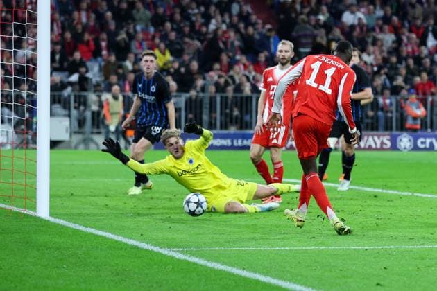Soccer Champions League Matchday 3 FC Bayern Munich FC Bruges on 22 10 2025 at the Allianz Arena in Munich Goal to 4 0 by Nicolas Jackson Munich xMSx