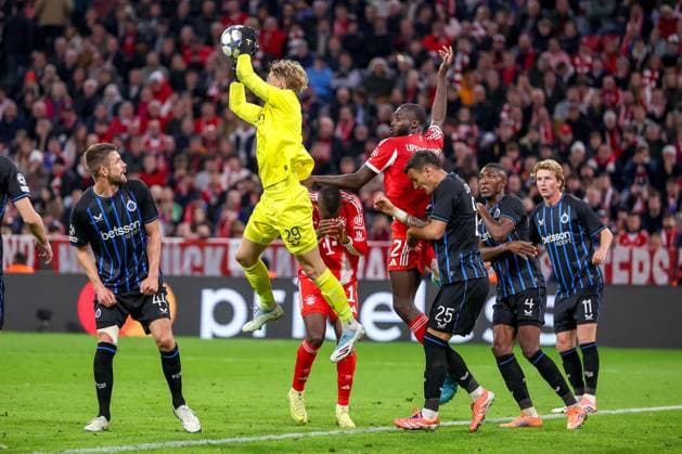 22 10 2025, Football, UEFA Champions League, FC Bayern Munich Club Bruges, Allianz Arena, Season 2025 2026 xxxxxxxxxx Regulations prohibit any use of photographs as image sequences and or quasi video Bayern Germany
