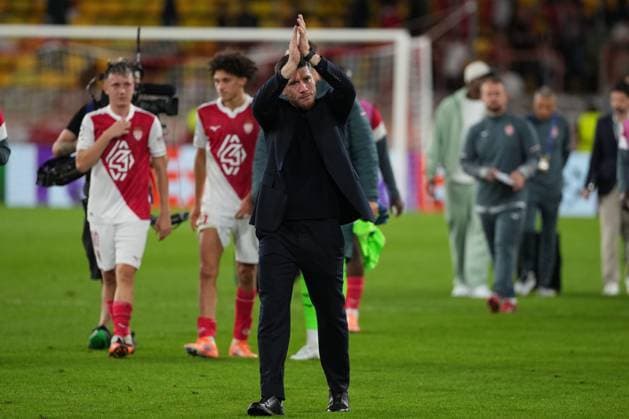 Monaco coach Sebastien Pocognoli salutes the fans at the end of the match Monaco v Tottenham Hotspur, UEFA Champions League, Group Stage, Football, Stade Louis II, Monaco - 22 Oct 2025Monaco Stade Louis II Monaco EDITORIAL USE ONLY No use with unauthorised audio, video, data, fixture lists, club league logos or live services. Online in-match use limited to 120 images, no video emulation. No use in betting, games or single club league player publications. Copyright: xDavexWinter Shutterstockx 15552361cy