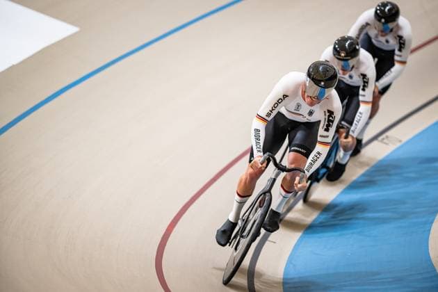 SCHRÖTER Nik, SPIEGEL Luca, DÖRNBACH Maximilian UCI Track Cycling World Championships 2025 SCHRÖTER Nik SPIEGEL Luca DÖRNBACH Maximilian GER Germany Landscape horizontal Landscape Event Event UCI Track Cycling World Championships 2025 Category Category Cycling Track Cycling World Championships Elite men Location Place South America Chile Santiago de Chile Velodromo Parque Penalolen Instituto Discipline Team Sprint Distance m Date Date 22 10 2025 Wednesday Day 1