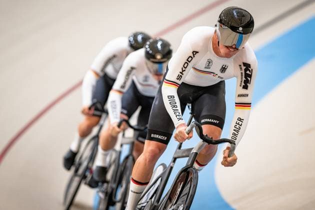 SCHRÖTER Nik, SPIEGEL Luca, DÖRNBACH Maximilian UCI Track Cycling World Championships 2025 SCHRÖTER Nik SPIEGEL Luca DÖRNBACH Maximilian GER Germany Landscape horizontal Landscape Event Event UCI Track Cycling World Championships 2025 Category Category Cycling Track Cycling World Championships Elite men Location Place South America Chile Santiago de Chile Velodromo Parque Penalolen Instituto Discipline Team Sprint Distance m Date Date 22 10 2025 Wednesday Day 1