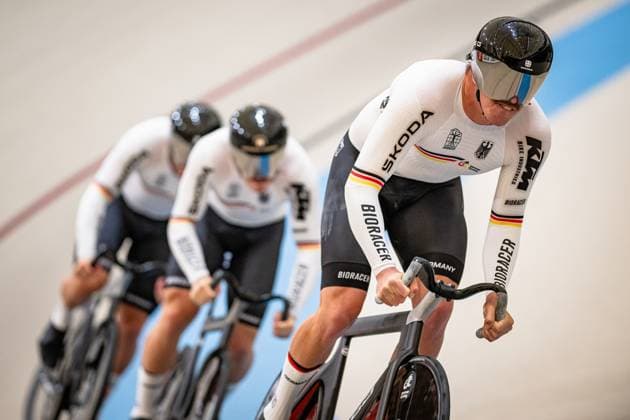 SCHRÖTER Nik, SPIEGEL Luca, DÖRNBACH Maximilian UCI Track Cycling World Championships 2025 SCHRÖTER Nik SPIEGEL Luca DÖRNBACH Maximilian GER Germany Landscape horizontal Landscape Event Event UCI Track Cycling World Championships 2025 Category Category Cycling Track Cycling World Championships Elite men Location Place South America Chile Santiago de Chile Velodromo Parque Penalolen Instituto Discipline Team Sprint Distance m Date Date 22 10 2025 Wednesday Day 1