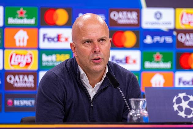 Football - UEFA Youth League - League Phase - Eintracht Frankfurt Under-19 s v Liverpool FC Under-19 s FRANKFURT, GERMANY - Wednesday, October 22, 2025: Liverpool s head coach Arne Slot during a post-match press conference, PK, Pressekonferenz after the UEFA Youth League match between Eintracht Frankfurt Under-19 s and Liverpool FC Under-19 s at Sportpark Dreieich. Liverpool won 5-1. (Photo by David Rawcliffe Propaganda) FRANKFURT Sportpark Dreieich HESSE GERMANY  Copyright: xDavidxRawcliffex P2025-10-22-Frankfurt_Liverpool-126