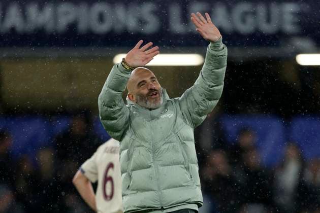 Chelsea FC v AFC Ajax - UEFA Champions League 2025 26 League Phase MD3 Enzo Maresca, Head Coach of Chelsea celebrates after winning the UEFA Champions League 2025 26 League Phase MD3 match between Chelsea FC and AFC Ajax at Stamford Bridge on October 22, 2025 in London, England. London Stamford Bridge England United Kingdom Copyright: xNealxSimpson Sportsphoto APLx 14139486