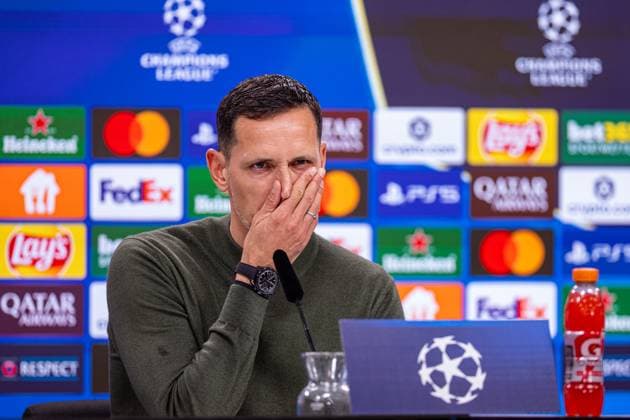 Football - UEFA Youth League - League Phase - Eintracht Frankfurt Under-19 s v Liverpool FC Under-19 s FRANKFURT, GERMANY - Wednesday, October 22, 2025: Eintracht Frankfurt s head coach Dino Toppmöller during a post-match press conference, PK, Pressekonferenz after the UEFA Youth League match between Eintracht Frankfurt Under-19 s and Liverpool FC Under-19 s at Sportpark Dreieich. (Photo by David Rawcliffe Propaganda) FRANKFURT Sportpark Dreieich HESSE GERMANY  Copyright: xDavidxRawcliffex P2025-10-22-Frankfurt_Liverpool-133