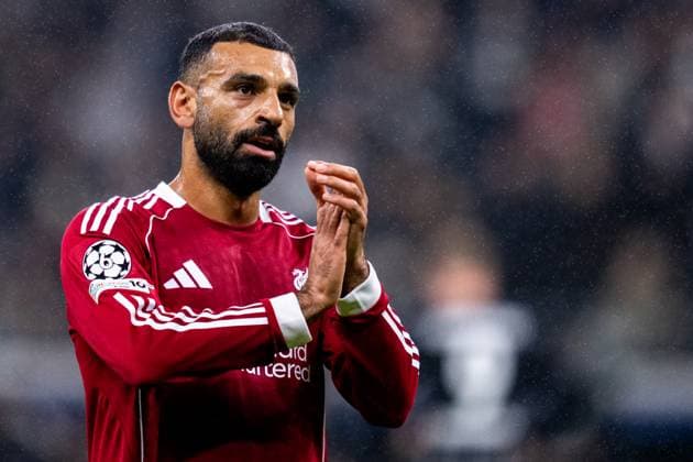 FRANKFURT AM MAIN, GERMANY - OCTOBER 22 Mohamed Salah of Liverpool applauds the fans after the UEFA Champions League 2025 26 League Phase MD3 match between Eintracht Frankfurt and Liverpool FC at Frankfurt Stadion on October 22, 2025 in Frankfurt am Main, Germany. (Photo by Rene Nijhuis) SPO  Copyright: xRenexNijhuis