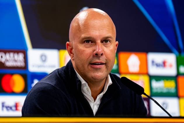 FRANKFURT AM MAIN, GERMANY - OCTOBER 22 Liverpool head coach Arne Slot attends a press conference, PK, Pressekonferenz after the UEFA Champions League 2025 26 League Phase MD3 match between Eintracht Frankfurt and Liverpool FC at Frankfurt Stadion on October 22, 2025 in Frankfurt am Main, Germany. (Photo by Rene Nijhuis) SPO  Copyright: xRenexNijhuis