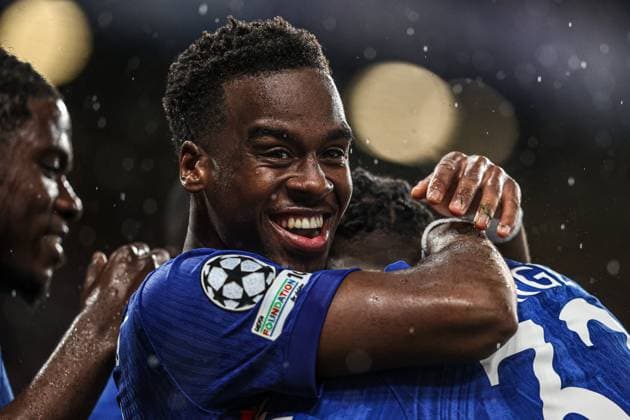 UEFA Champions League Matchday 3 of 8 Chelsea v Ajax Tyrique George of Chelsea celebrates his goal to make it 5-1 during the UEFA Champions League Matchday 3 of 8 Chelsea vs Ajax at Stamford Bridge, London, United Kingdom, 22nd October 2025 (Photo by Alfie Cosgrove News Images) London Stamford Bridge Greater London United Kingdom Copyright: xAlfiexCosgrove NewsxImagesx