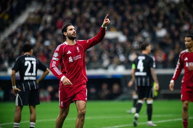 FRANKFURT, GERMANY - 22 OCTOBER, 2025: Dominik Szoboszlai - UEFA Champions League, match SG Eintracht Frankfurt vs Liverpool FC at Deutsche Bank Park.  Copyright: xx