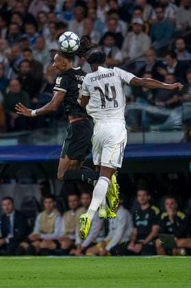 October 23, 2025, Madrid, Madrid, Spain: AURELIEN TCHOUAMENI of Real Madrid CF in action during the match on the third day of the group stage of the 2025 26 UEFA Champions League between REAL MADRID C.F. vs JUVENTUS DE TURIN, played at the Santiago Bernabeu Stadium on October 22, 2025, in Madrid, Spain. Madrid Spain - ZUMAc312 20251023_zsp_c312_050 Copyright: xOscarxManuelxSanchezx