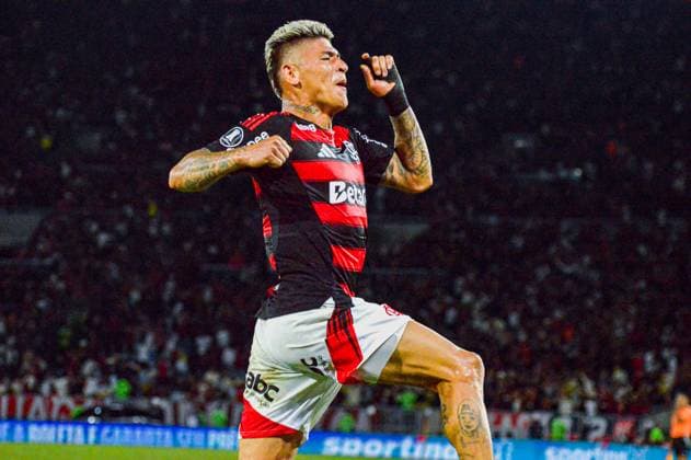 match between flamengo and racing for the semifinal of the 2025 libertadores rio de janeiro (rj), 10 22 2025 - libertadores brazil flamengo rj - player carrascal celebrates his goal during the match between flamengo and racing, valid for the semifinal of the libertadores 2025 held at the maracana stadium in the city of rio de janeiro, this wednesday, october 22, 2025. (Foto: Gabby Costa Thenews2 imago images) SPO  Copyright: xGabbyxCostax