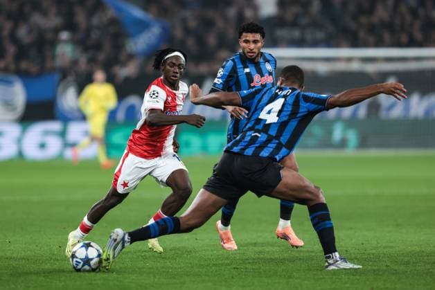 Atalanta BC v SK Slavia Praha - UEFA Champions League 2025 26 League Phase MD3 David Moses (SK Slavia Praha) participates in the UEFA Champions League football match between Atalanta BC and SK Slavia Praha in Bergamo, Italy, on October 22, 2025, at Stadio New Balance Arena. Bergamo Italy  Copyright: xEmanuelexComincinix originalFilename:comincini-atalanta251022_npLp9.jpg