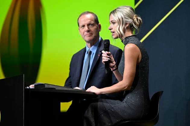 Presentation Tour de France 2026 PARIS, FRANCE - OCTOBER 23 : Prudhomme Christian (FRA) director of ASO and Rousse Marion (FRA) director of Tour de France Femmes picured during the presentation of the 2026 Tour de France for Men and Women at Palais des Congres de Paris on October 23, 2025 in Paris, France, 23 10 2025 Paris France  Copyright: xJanxDexMeuleneirx