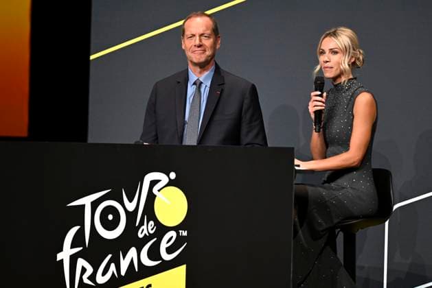 Presentation Tour de France 2026 PARIS, FRANCE - OCTOBER 23 : Prudhomme Christian (FRA) director of ASO and Rousse Marion (FRA) director of Tour de France Femmes picured during the presentation of the 2026 Tour de France for Men and Women at Palais des Congres de Paris on October 23, 2025 in Paris, France, 23 10 2025 Paris France  Copyright: xJanxDexMeuleneirx