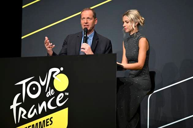 Presentation Tour de France 2026 PARIS, FRANCE - OCTOBER 23 : Prudhomme Christian (FRA) director of ASO and Rousse Marion (FRA) director of Tour de France Femmes picured during the presentation of the 2026 Tour de France for Men and Women at Palais des Congres de Paris on October 23, 2025 in Paris, France, 23 10 2025 Paris France  Copyright: xJanxDexMeuleneirx