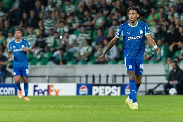 October 22, 2025, Lisbon, Lisbon, Portugal: Marseille forward from Gabon PIERRE AUBAMEYANG (97) in action during the game for the Matchday 3 of Group Phase for the UEFA Champions League between Sporting and Marseille at Estadio Jose de Alvalade Lisbon Portugal - ZUMAs359 20251022_zsp_s359_076 Copyright: xAlexandrexdexSousax