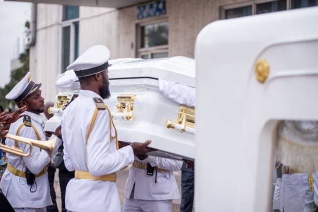 the funeral ceremony of Robert Lukaku, father of Belgian soccer players Romelu and Jordan Lukaku, in Kinshasa, DR Congo, on Thursday 23 October 2025. Roger Lukaku passed away on 28 September at the age of 58 in Kinshasa.  x137693191x