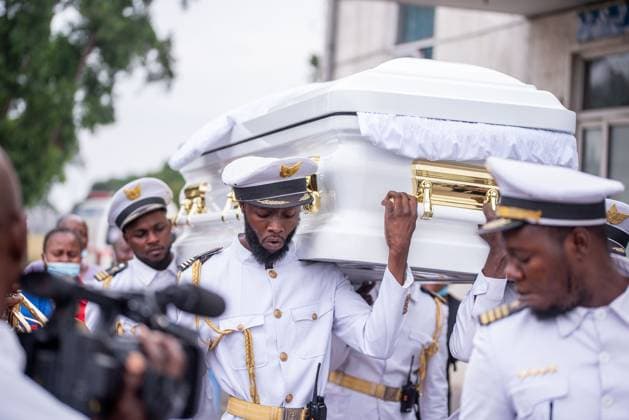 the funeral ceremony of Robert Lukaku, father of Belgian soccer players Romelu and Jordan Lukaku, in Kinshasa, DR Congo, on Thursday 23 October 2025. Roger Lukaku passed away on 28 September at the age of 58 in Kinshasa.  x137693192x