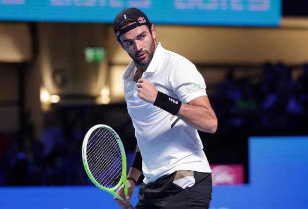 TENNIS - ATP, Tennis Herren Erste Bank Open VIENNA,AUSTRIA,23.OCT.25 - TENNIS - ATP World Tour, Erste Bank Open. Image shows the rejoicing of Matteo Berrettini (ITA).  GEPAxpictures xWalterxLuger