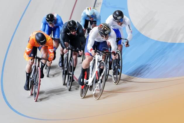 2025 Tissot UCI Track World Championships Picture by Alex Whitehead SWpix.com - 23 10 2025 - Cycling - 2025 Tissot UCI Track World Championships - Velodromo PenalolÃ n, Santiago, Chile - Men™s Keirin - First Round - Heat Two - Kaiya Ota (Japan) Copyright: x xSWpix.comx(t axPhotographyxHubxLtd)xAlexxWhitehead SWpix.comx SWP-3030-10623