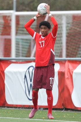 U16 Switzerland Montenegro Lionel Ikenna Ikezu Switzerland U16 Switzerland Montenegro 23 10 2025 Stadion Bruehl in Muri AG, SWITZERLAND, Season 2025 2026 Men Football Test Match U16 National Team Switzerland Montenegro Lionel Ikenna Ikezu Switzerland