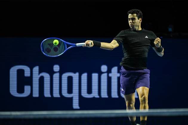 23rd October 2025; St. Jakobshalle, Basel, Switzerland; 2025 ATP, Tennis Herren Swiss Indoor Tennis Day 5; Jaume Munar (ESP) in action during the match against Ben Shelton (USA) in the second round  DavidxEmm