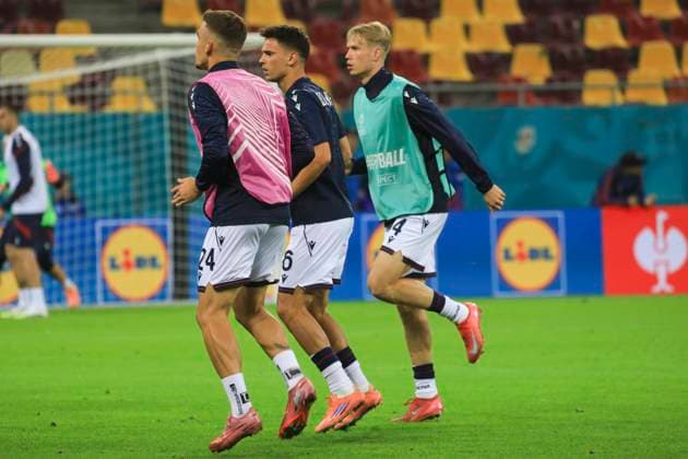 October 23, 2025, UEFA EUROPA LEAGUE, League phase, Matchday 3, FCSB vs Bologna, Bucharest, National Arena Stadium Bologna players at warm up before kick off