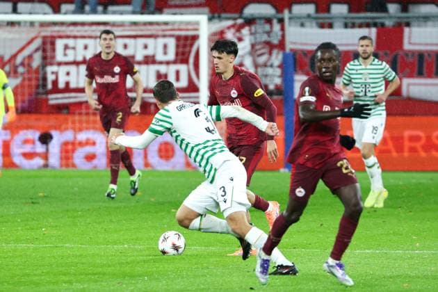 SOCCER - UEFA EL, RBS vs Ferencvaros SALZBURG,AUSTRIA,23.OCT.25 - SOCCER - UEFA Europa League, Red Bull Salzburg vs Ferencvaros Budapest. Image shows Kerim Alajbegovic (RBS).  GEPAxpictures xDavidxGeieregger