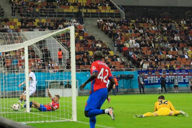 October 23, 2025, UEFA EUROPA LEAGUE, League phase, Matchday 3, FCSB vs Bologna, Bucharest, National Arena Stadium 21 Jens Odgaard scores his side first goal of the match