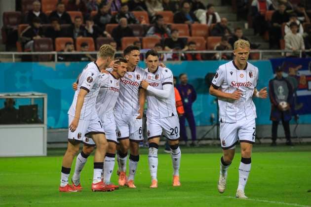 October 23, 2025, UEFA EUROPA LEAGUE, League phase, Matchday 3, FCSB vs Bologna, Bucharest, National Arena Stadium 21 Jens Odgaard celebrates his team s first goal