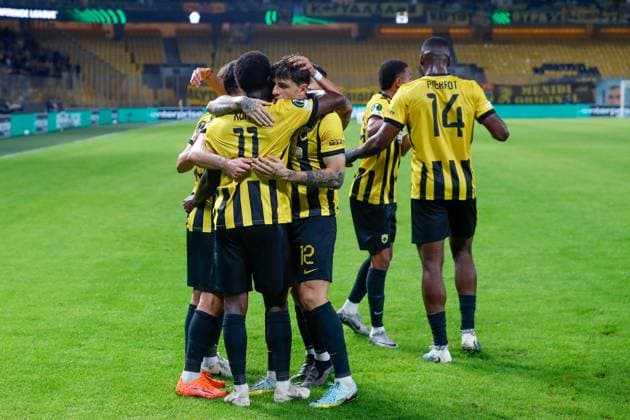 AEK Athens v Aberdeen UEFA Europa Conference League Aboubakary Koita of AEK Athens celebrate his second goal during the UEFA Europa Conference League match at OPAP Arena, Athens UK Newspapers OUT Copyright: xYannisxHalasx FIL-22388-0030
