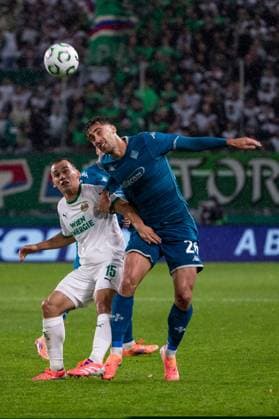 SOCCER - UEFA ECL, Rapid vs Fiorentina VIENNA,AUSTRIA,23.OCT.25 - SOCCER - UEFA Conference League, SK Rapid Wien vs ACF Fiorentina. Image shows Nikolaus Wurmbrand (Rapid) anf Mattia Viti (Fiorentina).  GEPAxpictures xPhilippxBrem