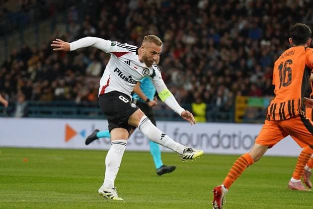 23.10.2025 KRAKOW PILKA NOZNA LIGA KONFERENCJI UEFA SEZON 2025 2026 FC SHAKTHAR DONETSK - LEGIA WARSZAWA UEFA CONFERENCE LEAGUE 2025 2026 LEGIA WARSZAWA v LECH POZNAN N Z RAFAÅ AUGUSTYNIAK CIESZYNKA BRAMKA GOL LEGIA FOT. KAROL POLIT NEWSPIX.PL --- newspix.pl 