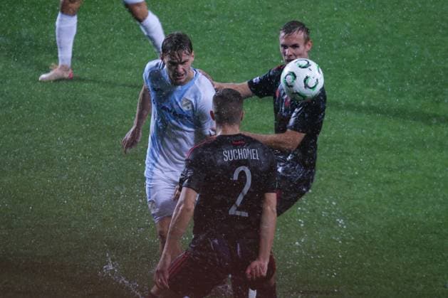 HNK Rijeka v AC Sparta Praha: UEFA Conference League Toni Fruk of HNK Rijeka and Sivert Mannsverk of SParta Praha competes for the ball during the UEFA Conference League group phase matchday 2 between HNK Rijeka and AC Sparta Praha at HNK Rijeka Stadium on October 23, 2025. in Rijeka, Croatia.  NelxPavletic PIXSELL