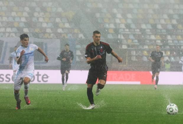 HNK Rijeka v AC Sparta Praha: UEFA Conference League Dominik Thaqi of HNK Rijeka and Martin Suchomel of Sparta Praha competes for the ball during the UEFA Conference League group phase matchday 2 between HNK Rijeka and AC Sparta Praha at HNK Rijeka Stadium on October 23, 2025. in Rijeka, Croatia.  GoranxKovacic PIXSELL