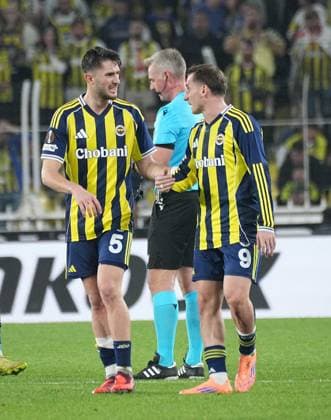 Ismail Yuksek (L) and Kerem AktürkoÄülu of Fenerbahce, during the UEFA Europa League league phase match between Fenerbahce SK and VfB Stuttgart, in Istanbul, Turkey, 23 October 2025. ( Copyright: DepoxPhotos 18870438