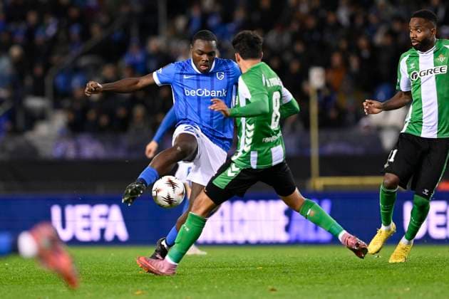 KRC Genk v Real Betis - UEFA Europa League GENK, BELGIUM - OCTOBER 23 : Nkuba Ken defender of KRC Genk during the UEFA Europa League 2025 26 League Phase MD3 match between KRC Genk and Real Betis on October 23, 2025 in Genk, Belgium, 23 10 2025 Genk Belgium  Copyright: xDhax