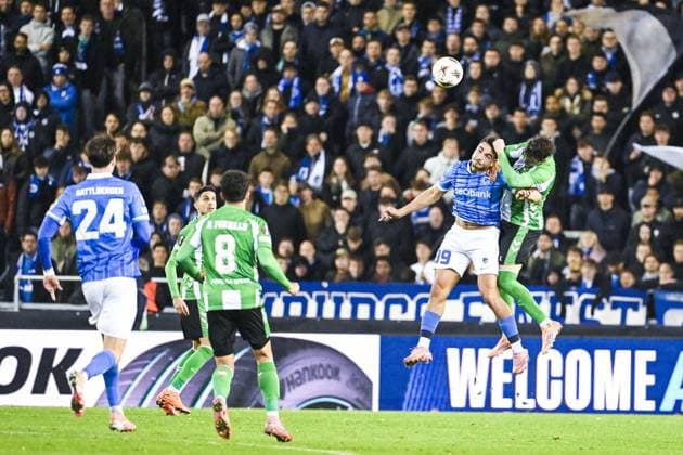 Genk s Jusef Erabi pictured in action during a soccer game between Belgian soccer team KRC Genk and Spanish club Real Betis Balompie, on Thursday 23 October 2025, in Genk, third game (out of 8) in the league phase of the UEFA Europa League competition. TOM GOYVAERTS TomxGoyvaerts  x137731813x