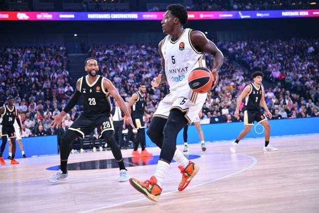 BASKETBALL - EUROLEAGUE - ASVEL v DUBAI october 23rd 2025 Cyril Lestage MAXPPP - Décines-Charpieu 23 10 2025 Awudu Abass from Dubai Basketball during the Turkish Airlines EuroLeague basketball match between LDLC ASVEL and Dubai Basketball on 23 October 2025 at LDLC Arena in Décines-Charpieu near Lyon, France - Photo Cyril Lestage Décines-Charpieu France  Copyright: xMAXPPPxCyrilxLestagex CAL202510237003 CAL202510237003