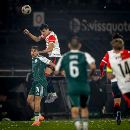 SC Feyenoord Rotterdam defender Anel Ahmedhodzic Panathinaikos FC midfielder Filip Duricic during the match SC Feyenoord Rotterdam vs Panathinaikos FC at the Stadium De Kuip for the Europa League - League phase - Matchday 3 season 2025-2026 in ROTTERDAM, Netherlands on 23 oktober 2025, (photo by Marcel van Dorst EYE4images DeFodi Images) SC Feyenoord Rotterdam defender Anel Ahmedhodzic Panathinaikos FC midfielder Filip Duricic during the match SC Feyenoord Rotterdam vs Panathinaikos FC at the Stadium De Kuip for the Europa League League phase Matchday 3 season 2025 2026 in ROTTERDAM, Netherlands on 23 oktober 2025, photo by Marcel van Dorst EYE4images DeFodi Images